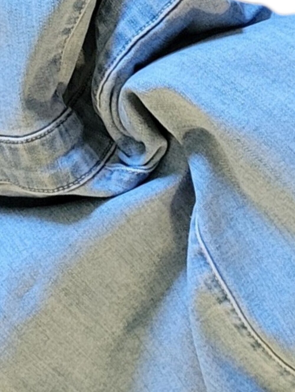 Guess Light Blue Denim V-Neck Zip Mini Dress - Picture 8 of 8